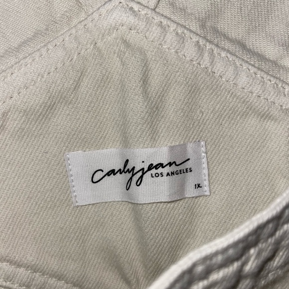 Carly Jean Cream Overalls 1X - Picture 6 of 7